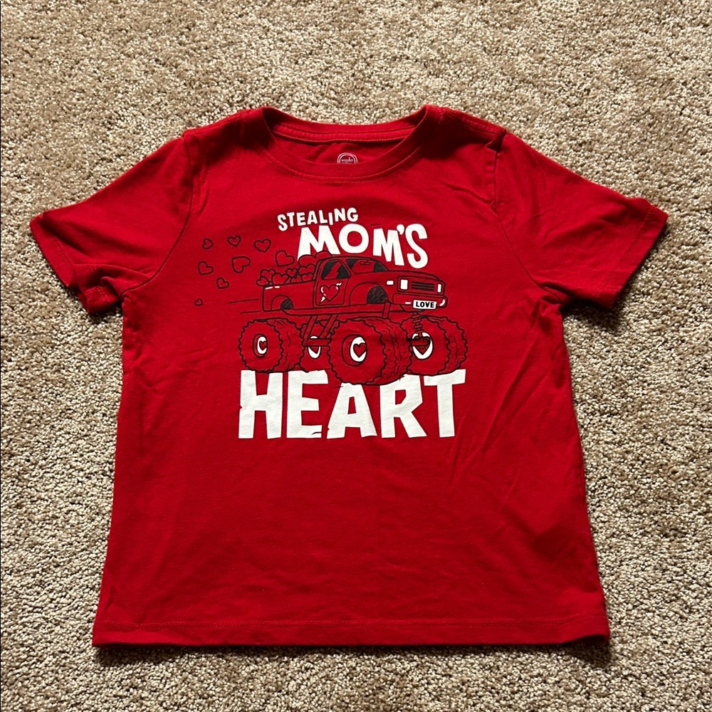 Red Monster Truck Kids T-Shirt 5T